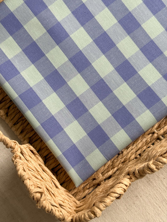 Cotton Yarn Dyed Gingham Fabric - Lavender & Sage