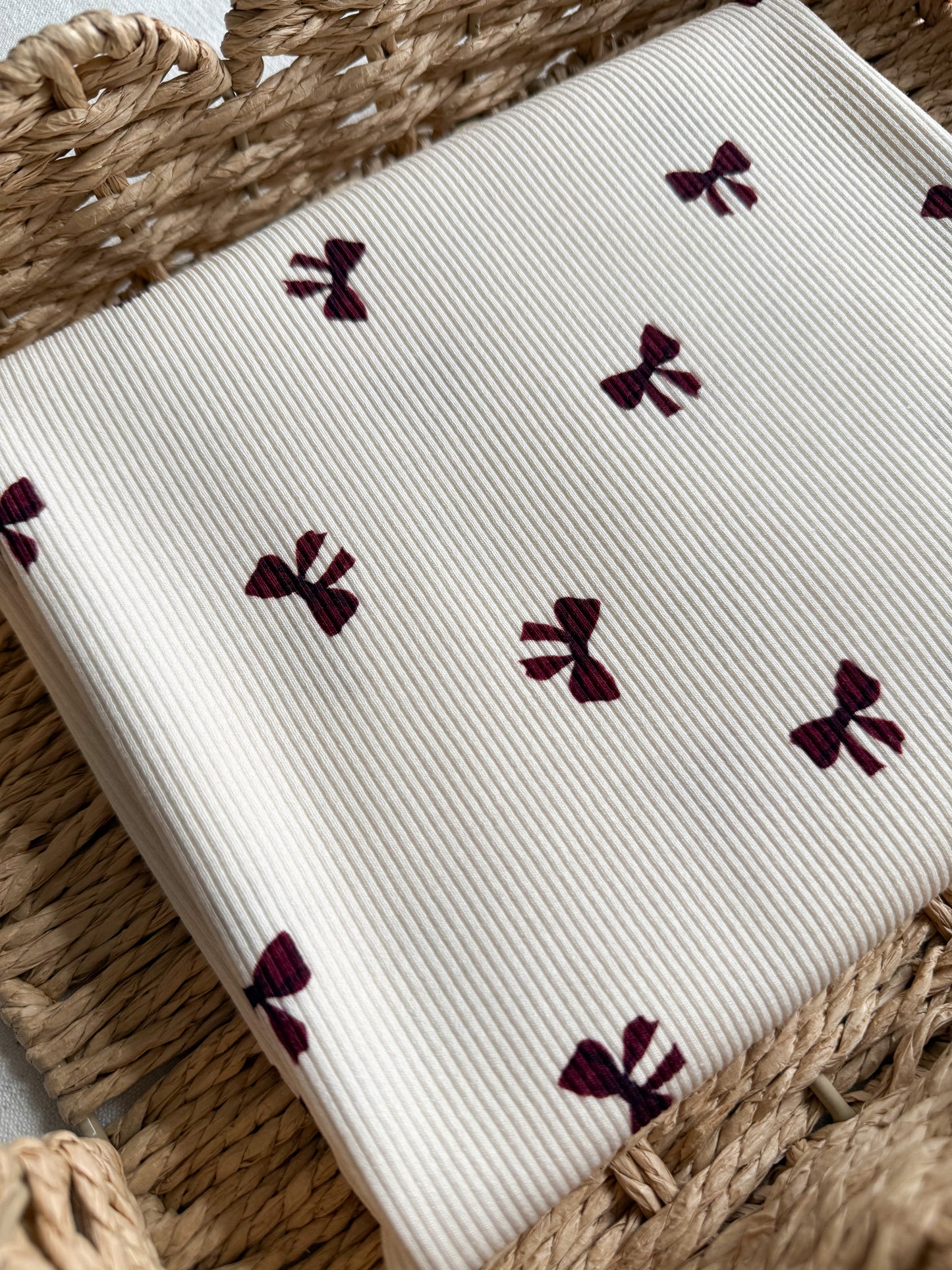 Fine Ribbed Cotton Jersey - Bows