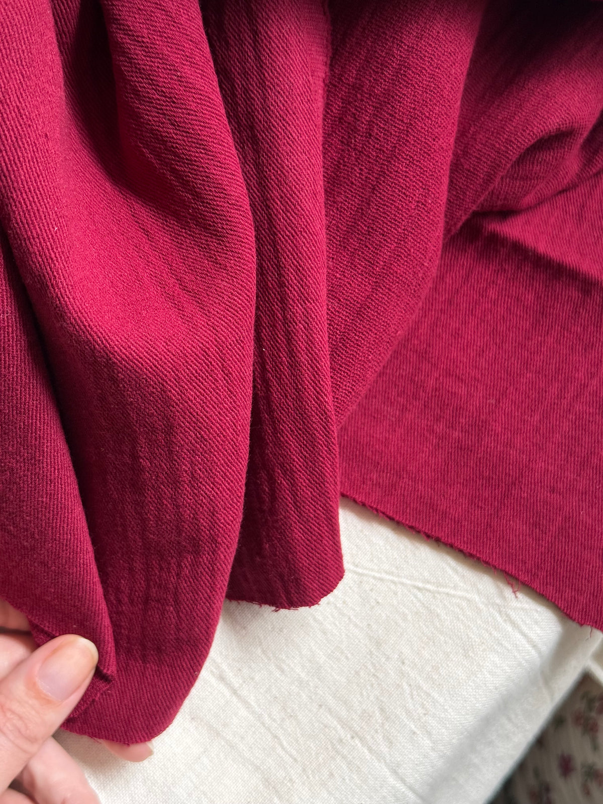 Cotton Twill Double Gauze Fabric - Bordeaux