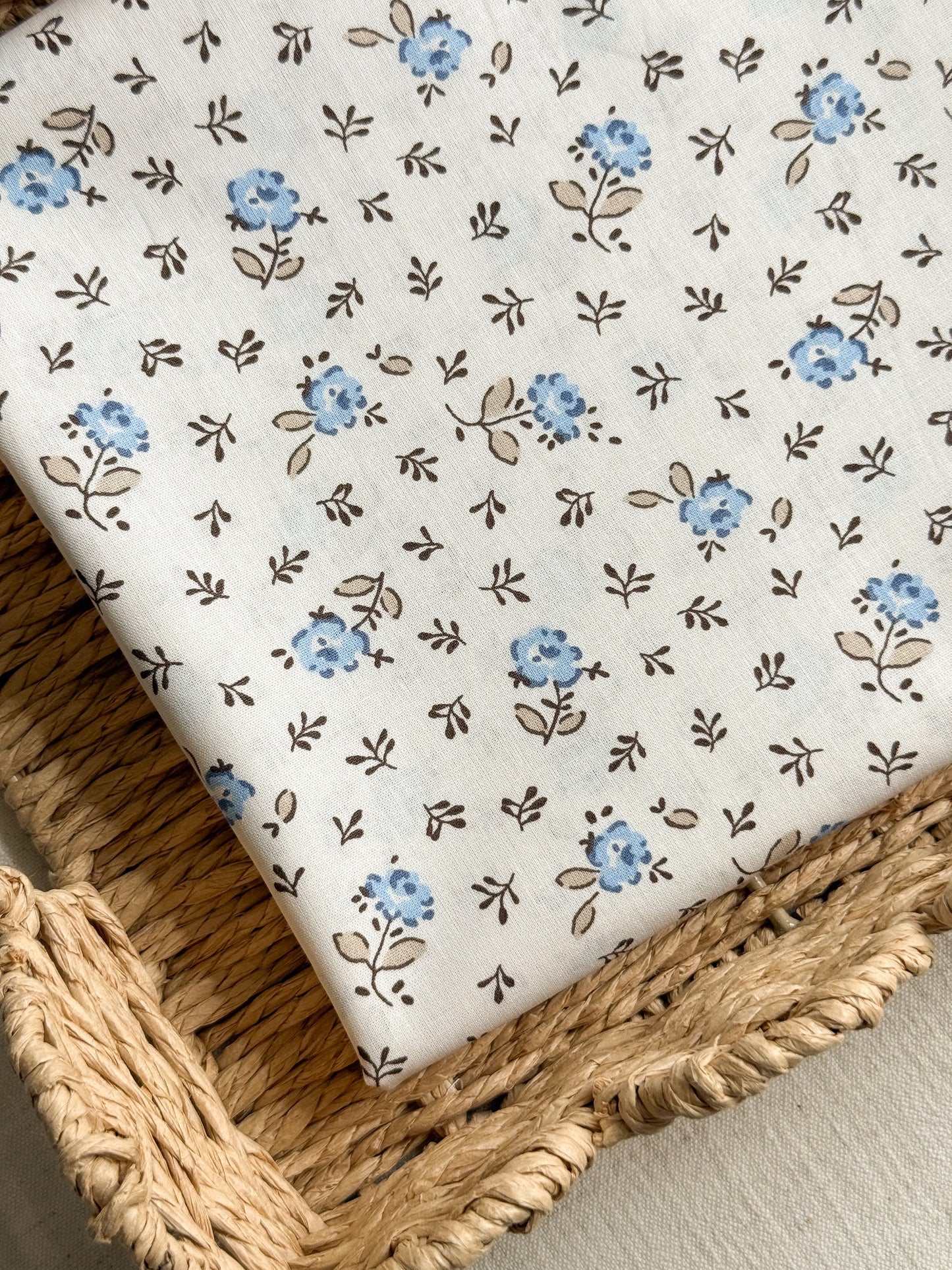 Cotton Poplin Fabric  - Forget Me Not