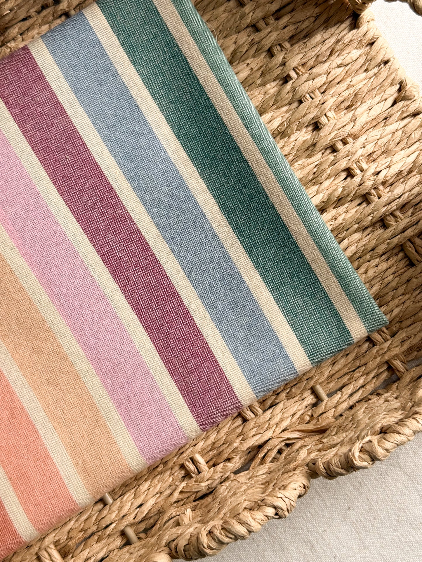 Cotton Fabric - Rainbow Wings Maxi Stripe - 45cm Remnant
