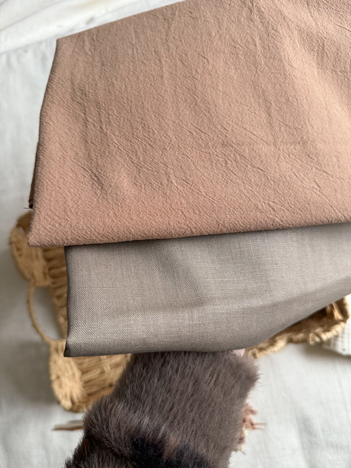 Fine Stonewashed Linen Fabric - Taupe