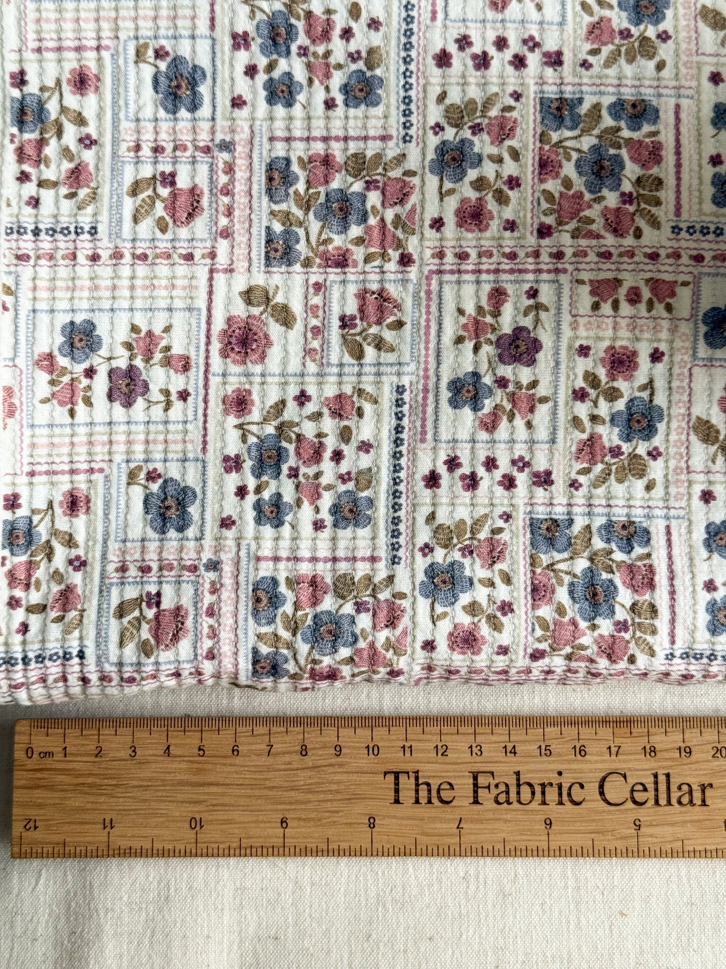 Organic Cotton Mini Quilted Fabric - Purple - Blue - Pink