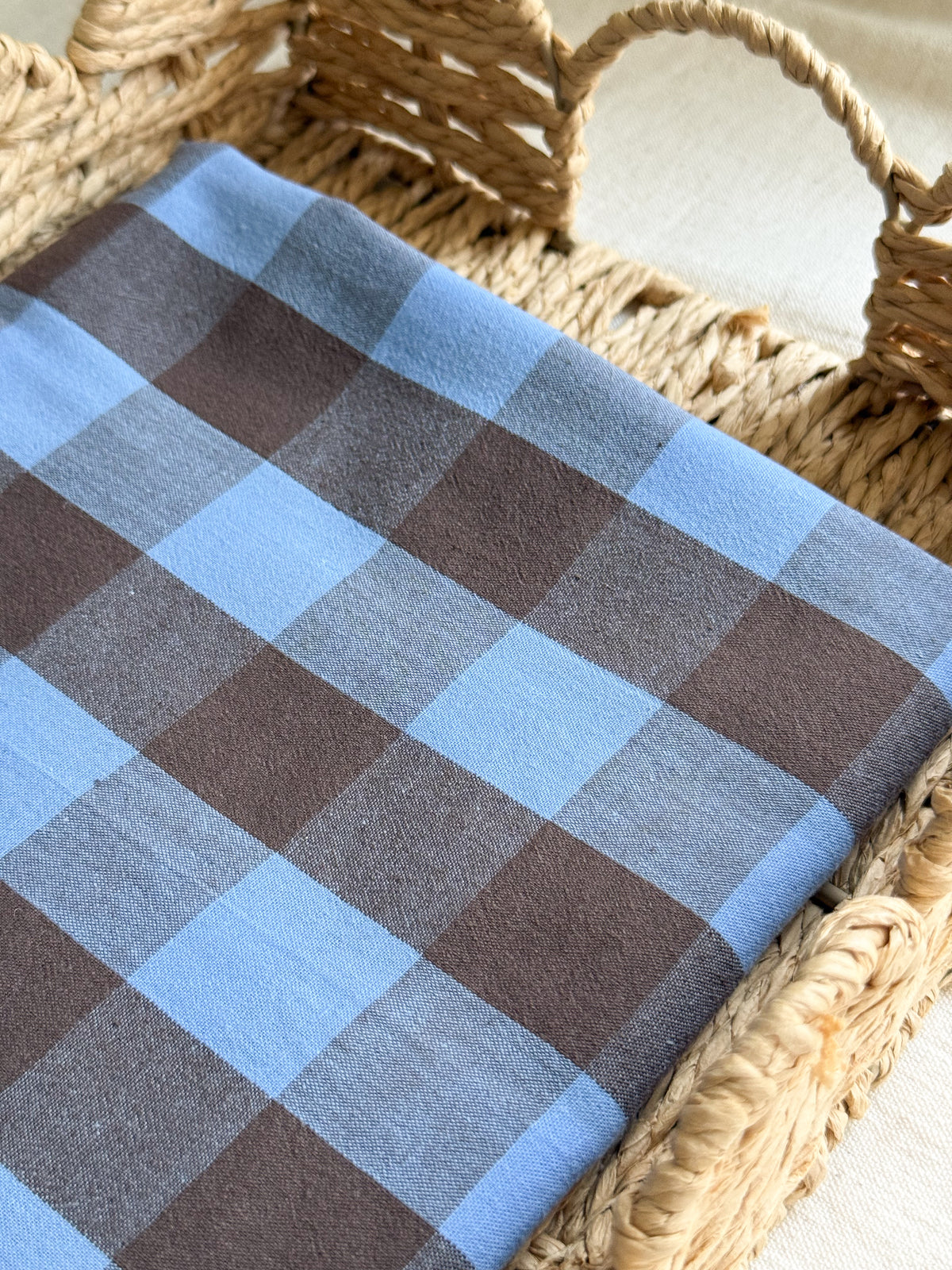 Cotton Yarn Dyed Gingham Fabric - Blueberry & Cocoa