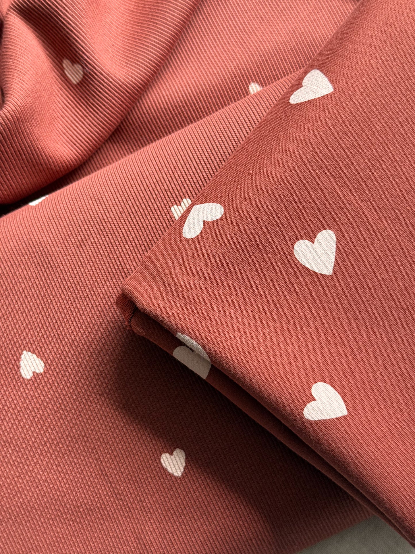 Cotton French Terry Fabric - Hearts