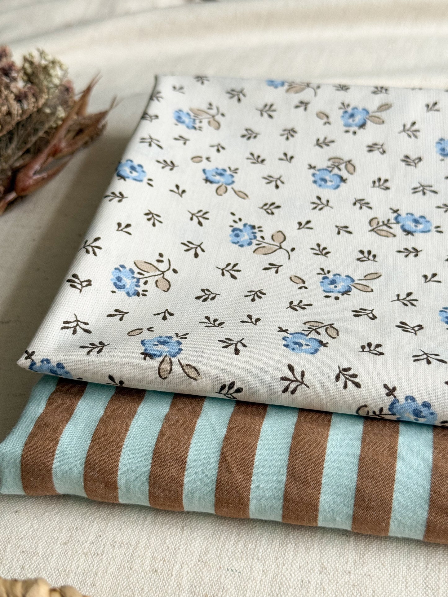 Cotton Seersucker Stripe Fabric - Mint Choc Chip