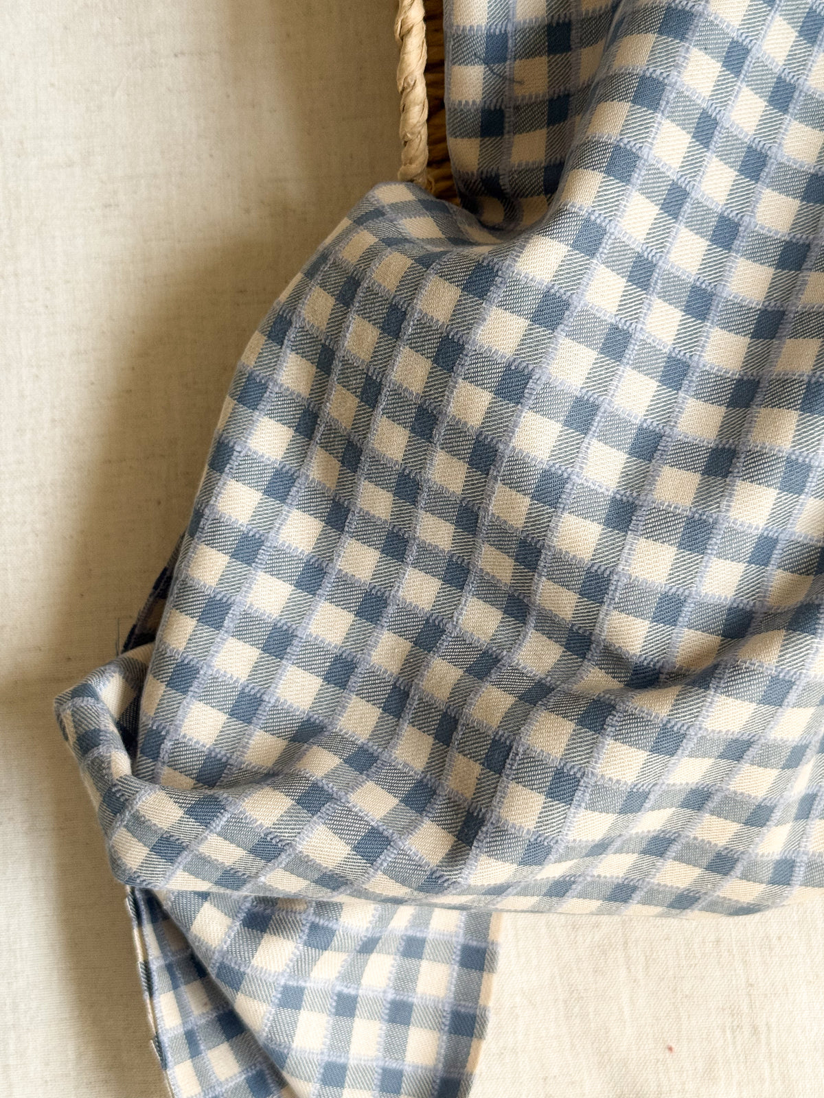 Cotton Yarn Dyed Gingham Fabric - Sky Blue