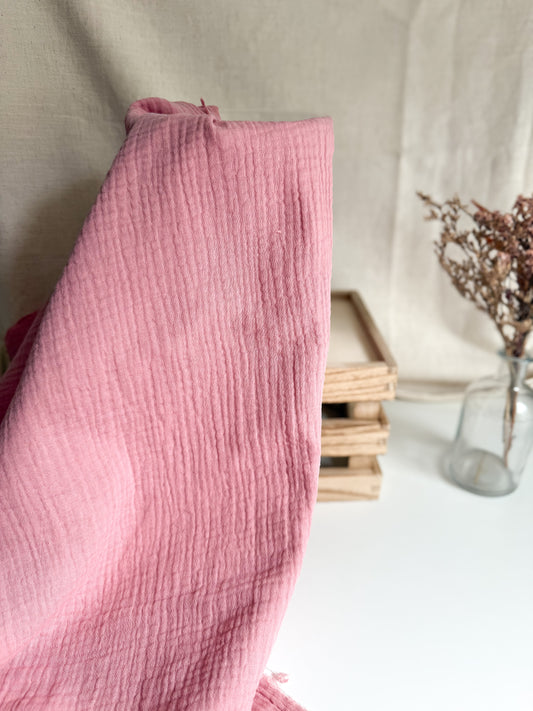 Plain Double Gauze Fabric - Pink