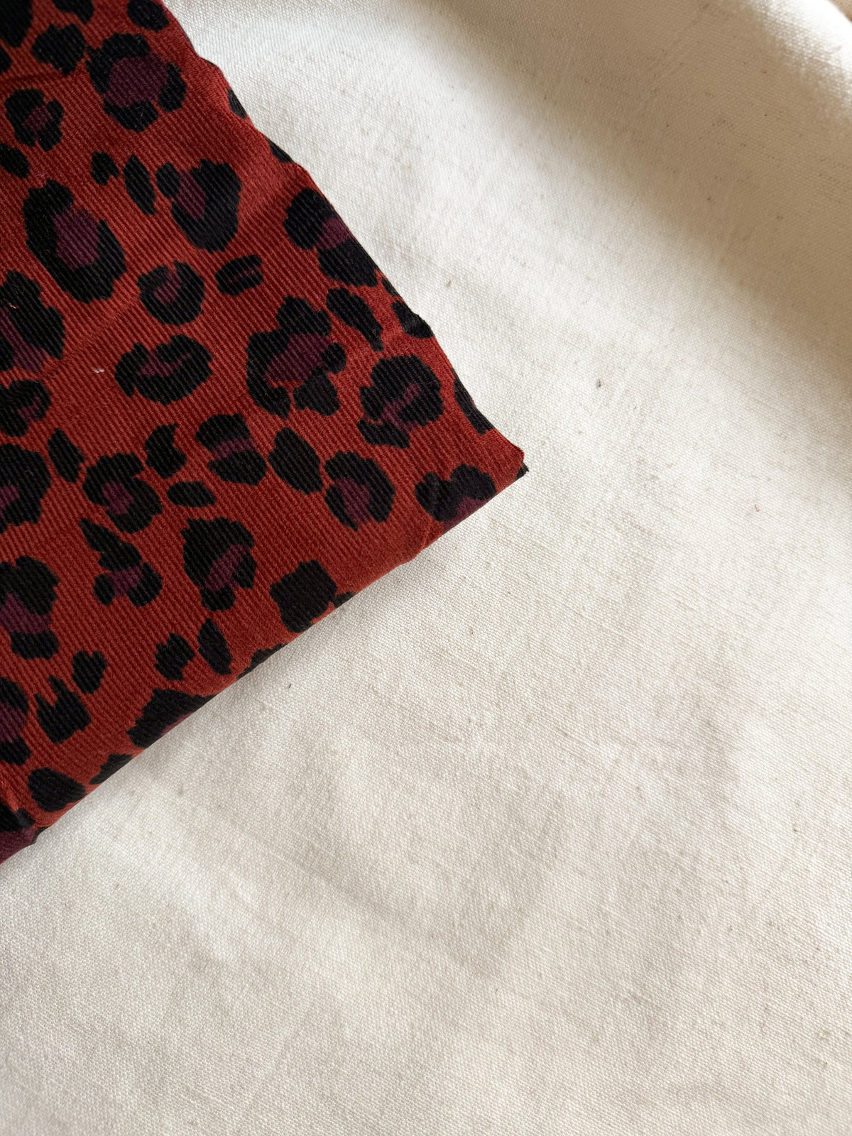 Cotton Baby Cord Fabric - Leopard Print