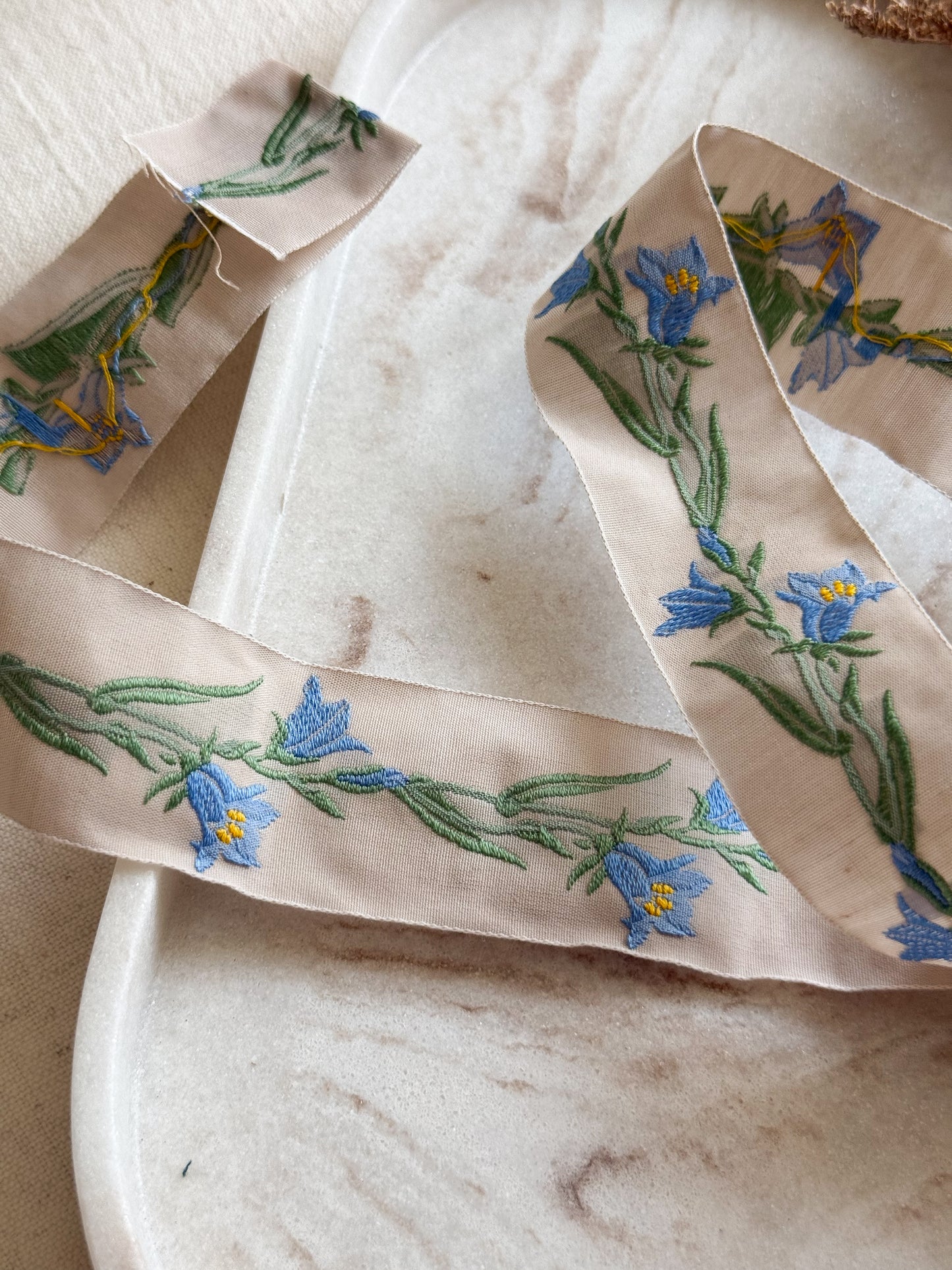 Jacquard Woven Ribbon - Bluebells - 32mm