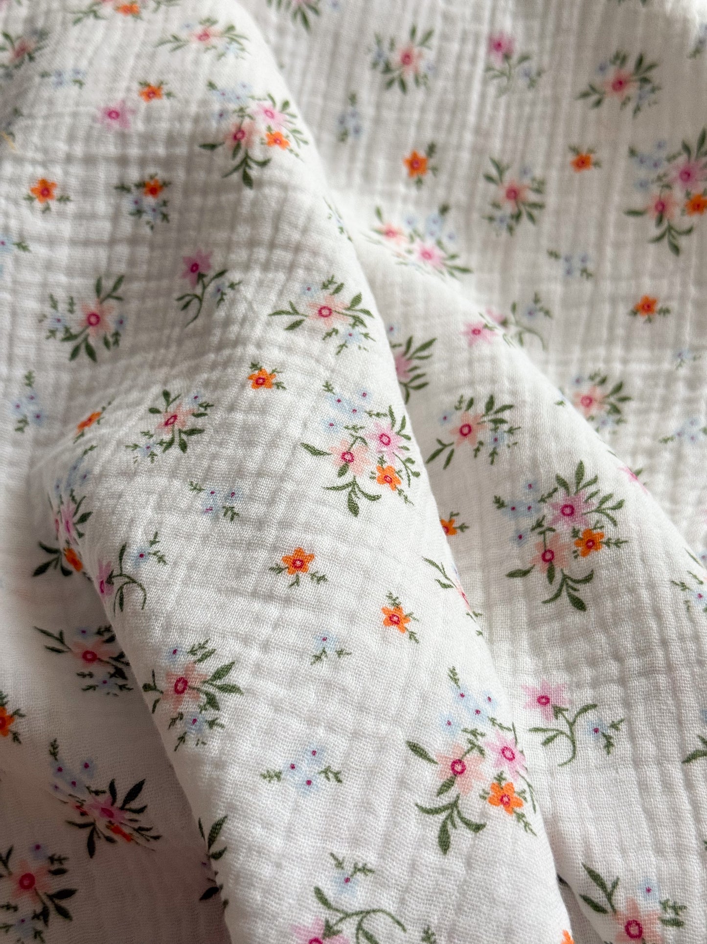 Organic Cotton Double Gauze Fabric - Spring Bouquet