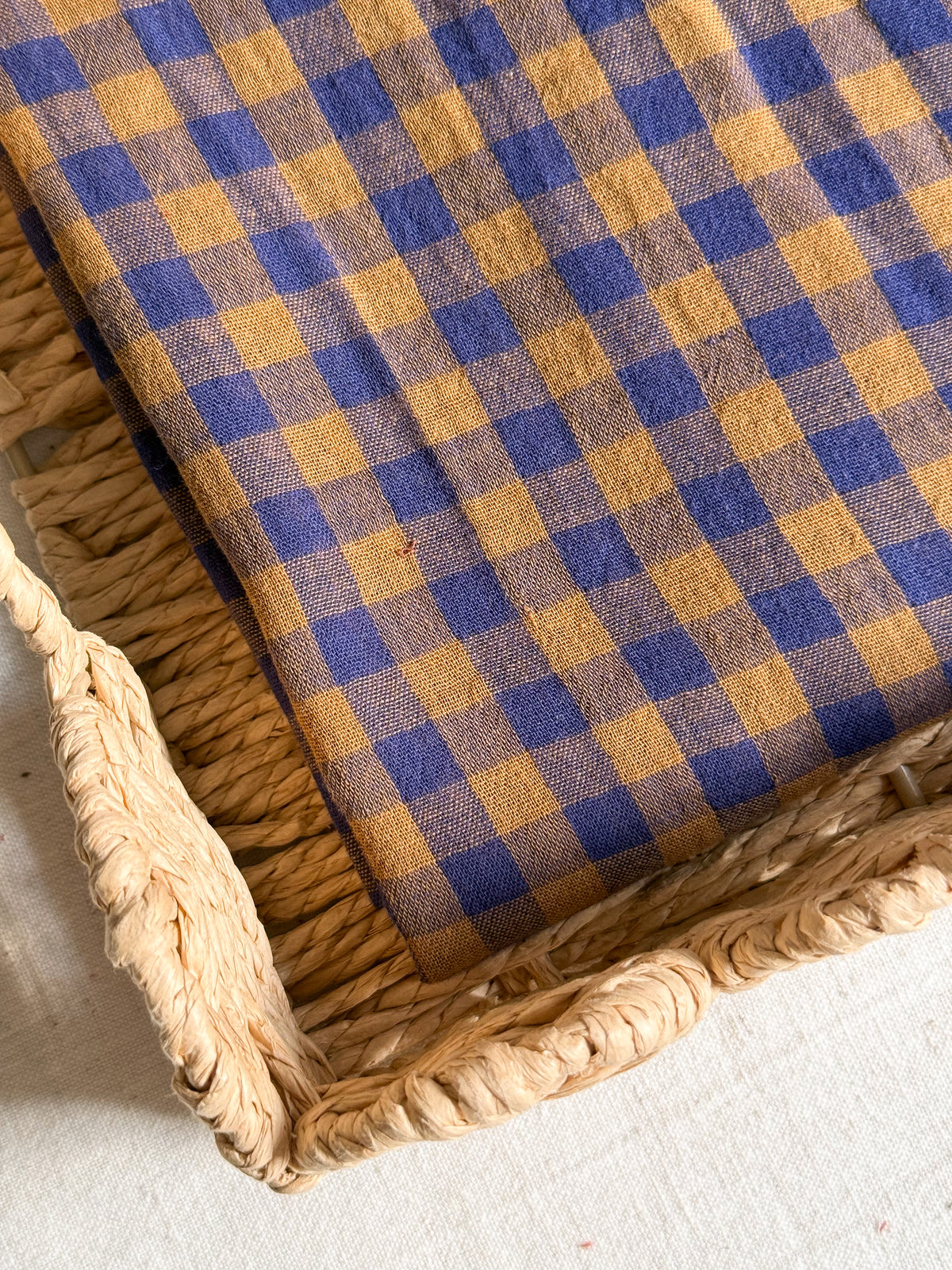 Double Sided Double Gauze Fabric - Hazel & Navy