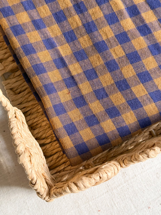 Double Sided Double Gauze Fabric - Hazel & Navy