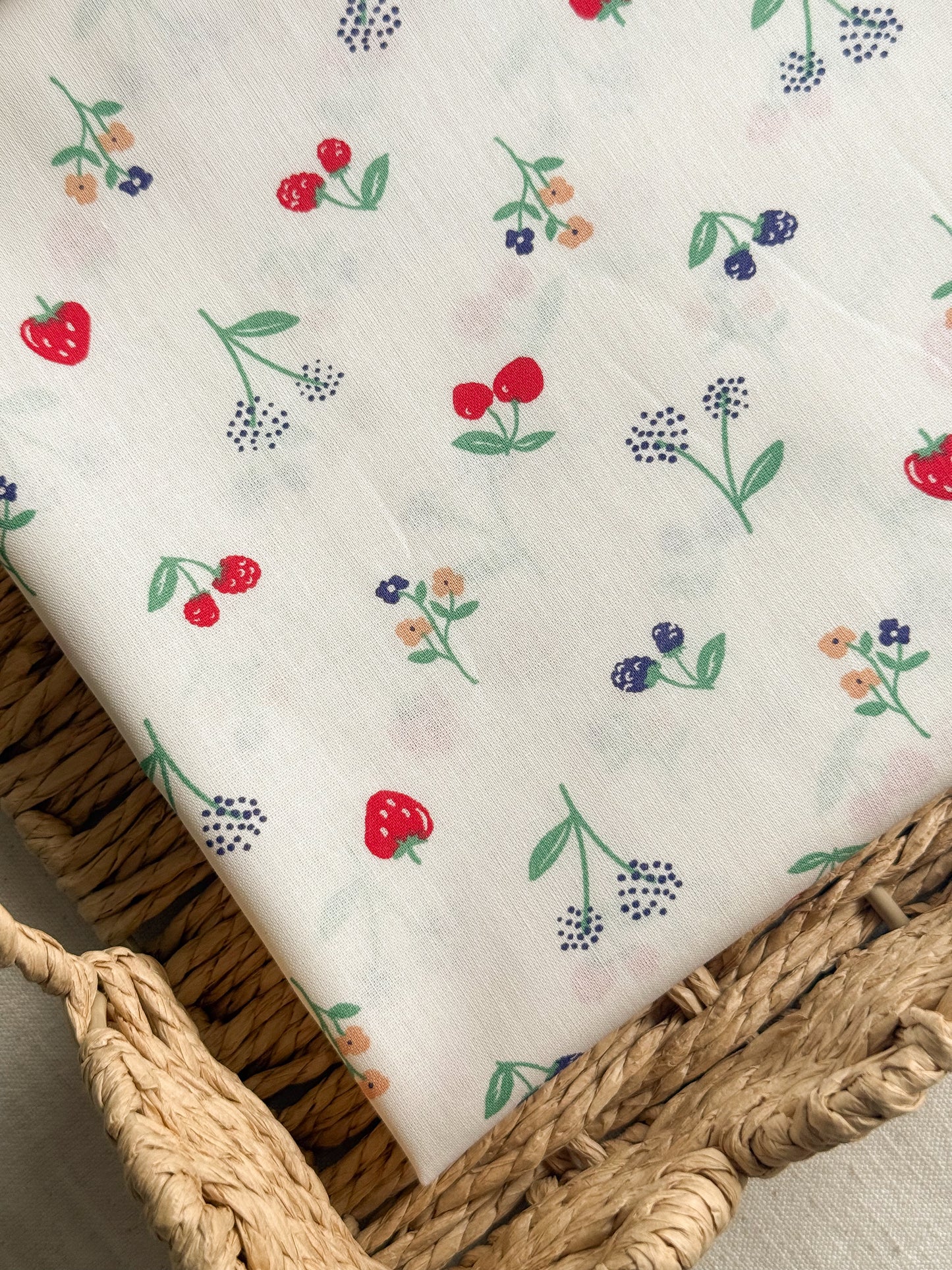 Cotton Poplin Fabric  - Summer Berries