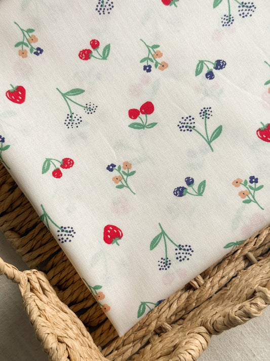 Cotton Poplin Fabric  - Summer Berries