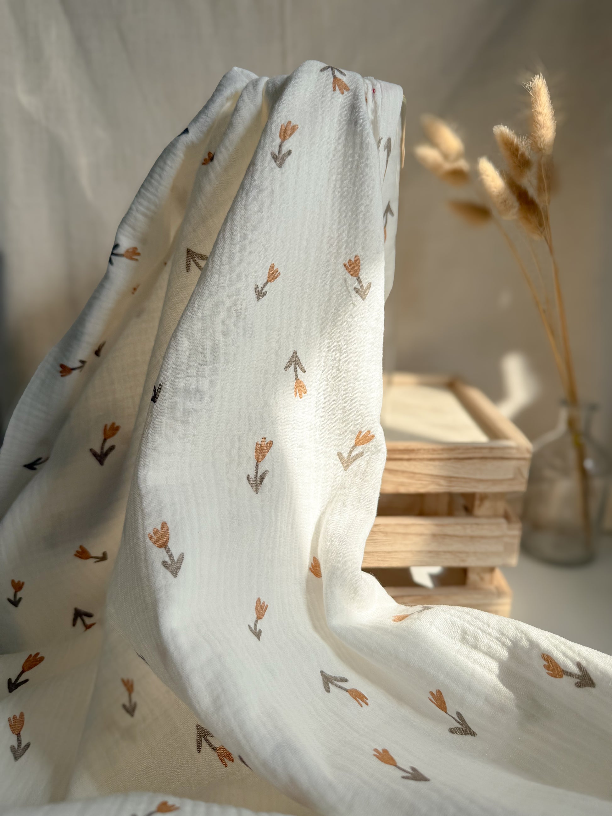 Double Gauze Tulip Print Muslin Childrens Fabric 