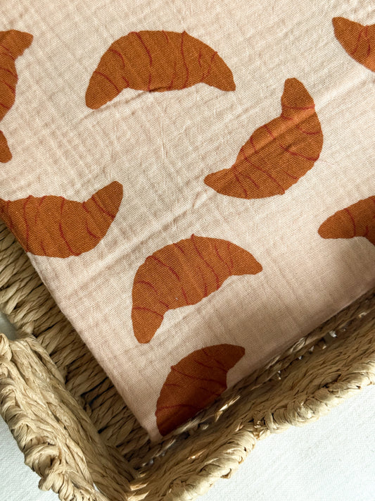 Double Gauze Fabric - Croissants