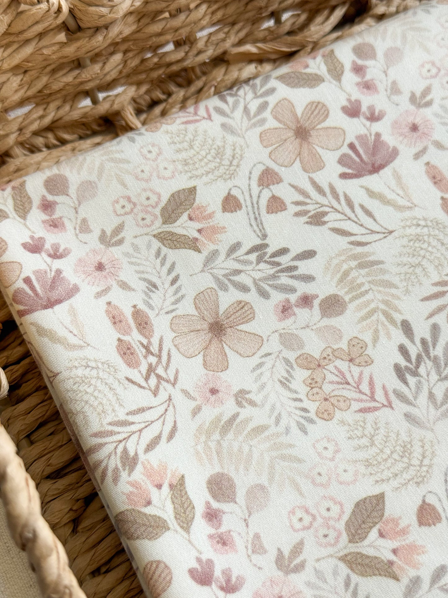 Cotton Poplin Fabric  - Blush Floral