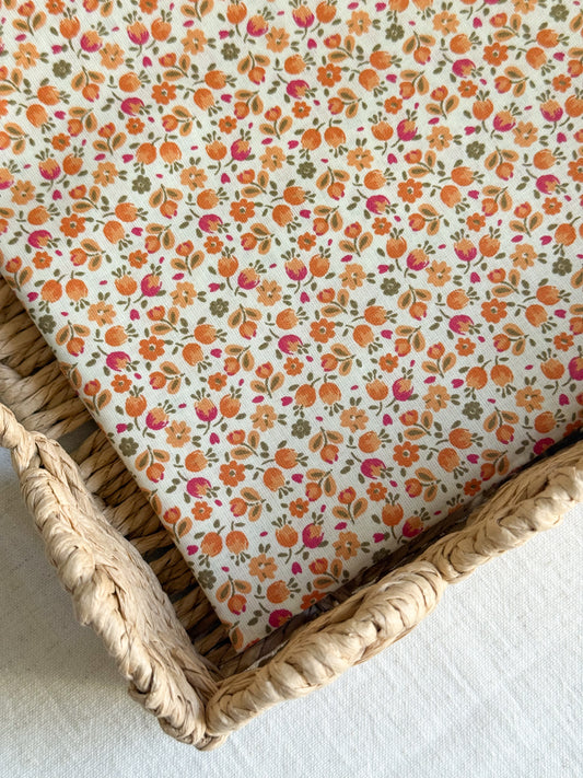 Cotton Poplin Fabric  - Citrus Ditsy Floral