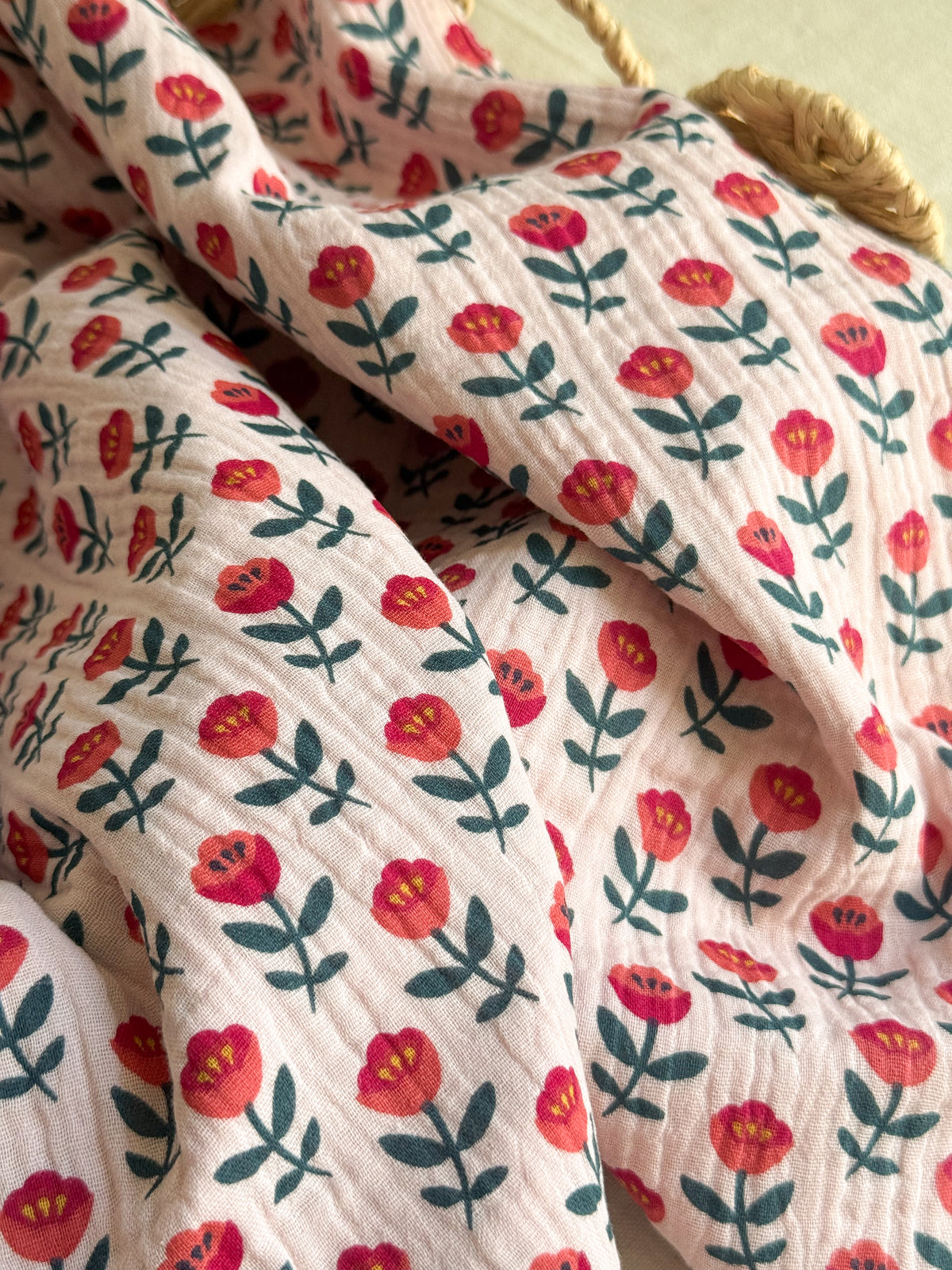 Double Gauze Fabric - Nordic Tulips