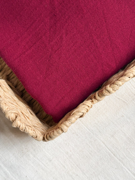 Cotton Twill Double Gauze Fabric - Bordeaux