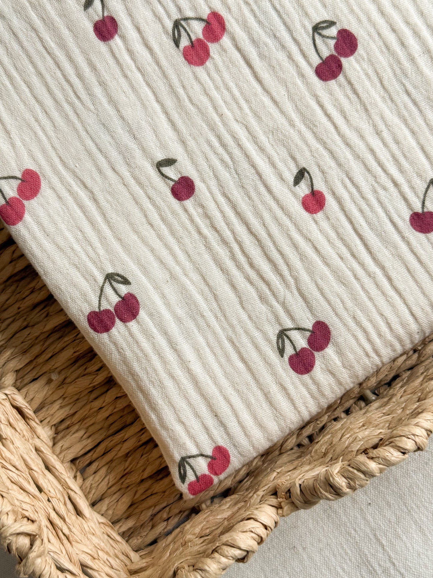 Double Gauze Fabric - Cherries