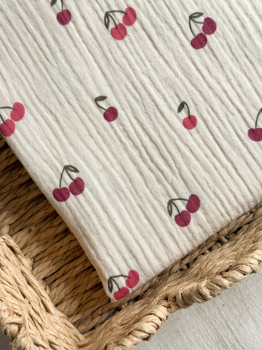 Double Gauze Fabric - Cherries