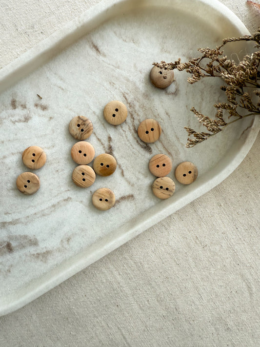 Natural Wooden Button - 15mm