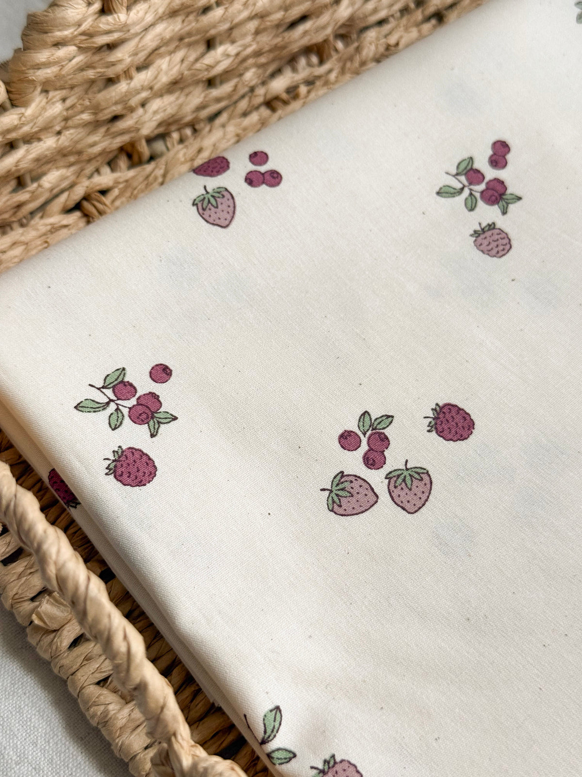 Organic Cotton Poplin Fabric - Mixed Berries