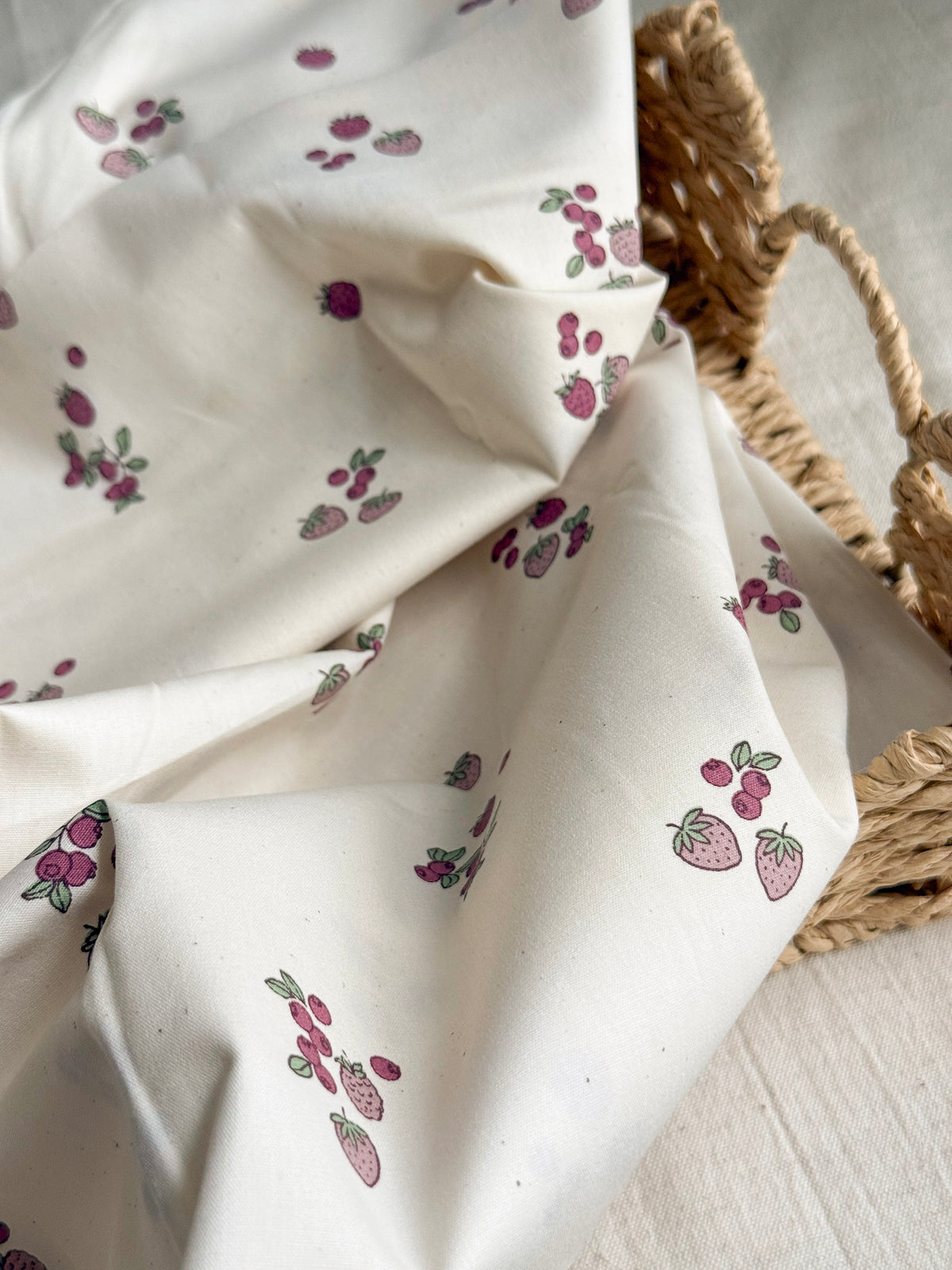 Organic Cotton Poplin Fabric - Mixed Berries