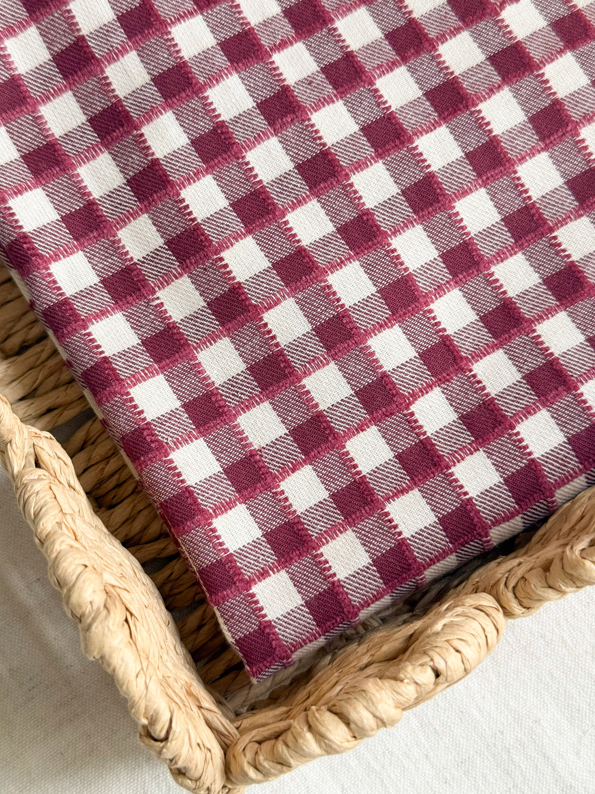 Cotton Yarn Dyed Gingham Fabric - Mulberry