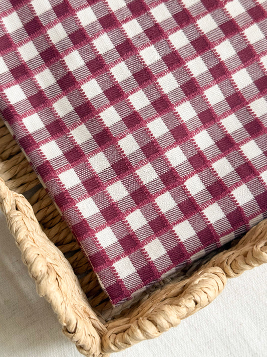 Cotton Yarn Dyed Gingham Fabric - Mulberry