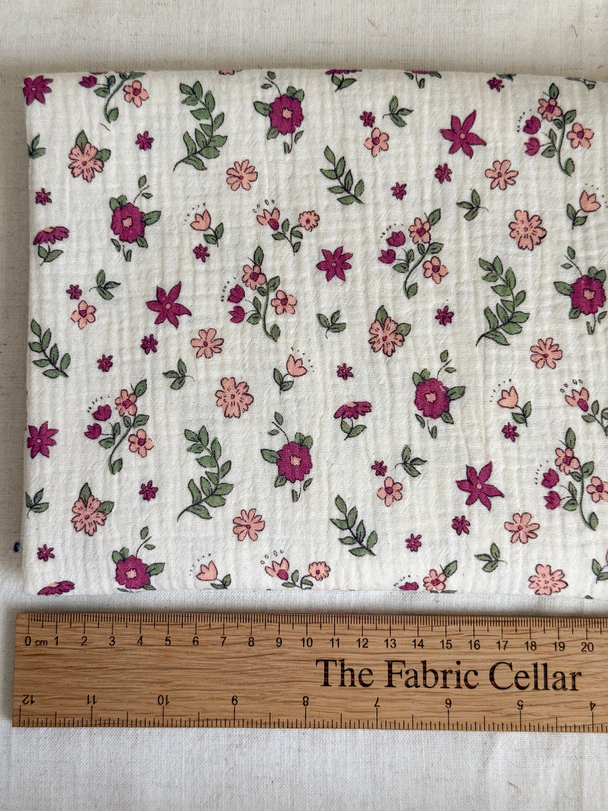 Organic Cotton Double Gauze Fabric - Mulberry Floral