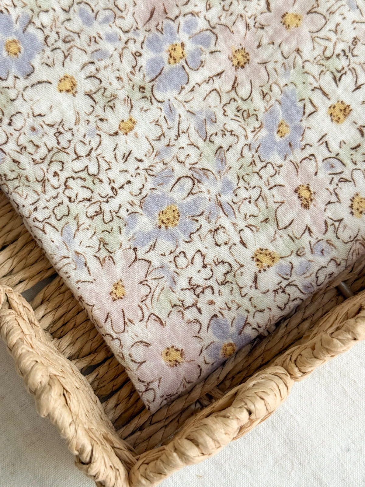 Double Gauze Fabric - Lilac Floral