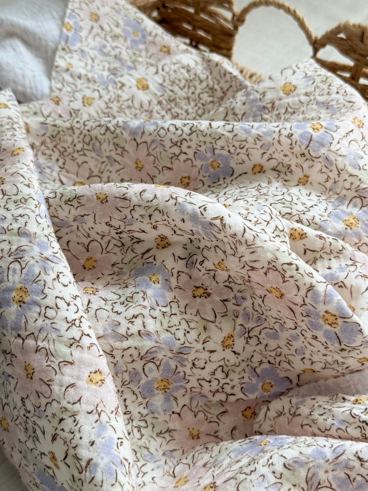 Double Gauze Fabric - Lilac Floral