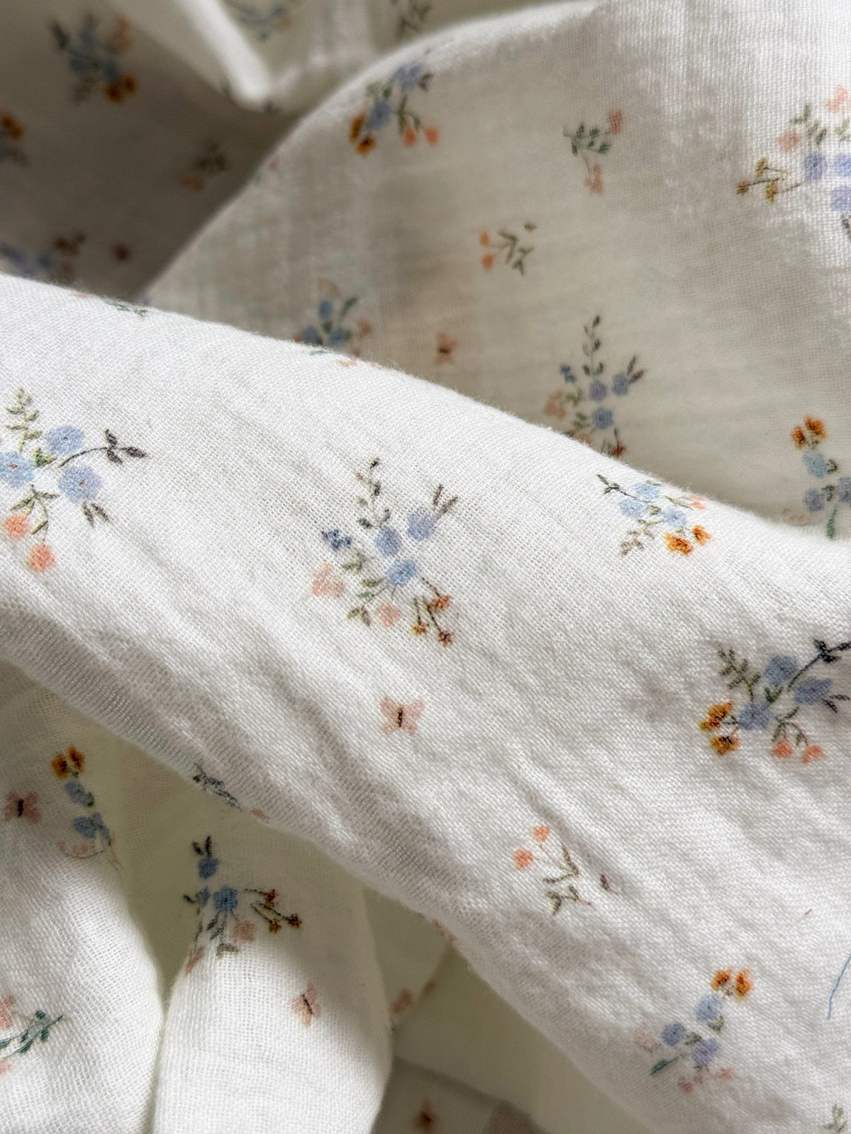 Double Gauze Fabric - Bouquets & Butterflies