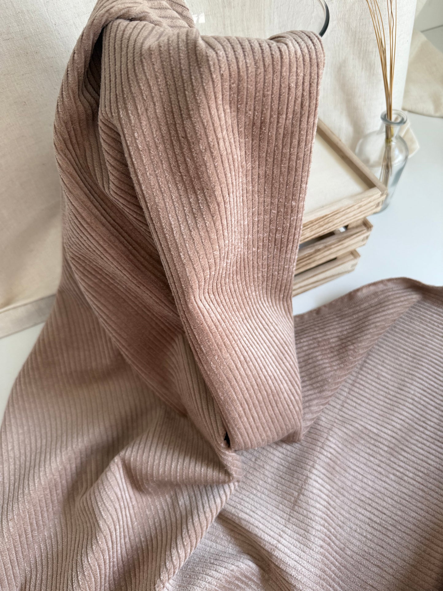 Soft Brown Washed Cotton Fabric Suitable For Sewing Autmumn Winter Projects
