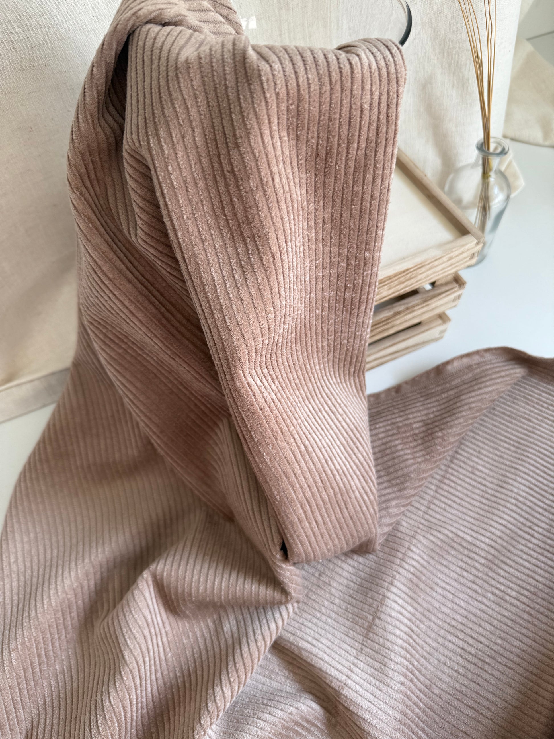 Soft Brown Washed Cotton Fabric Suitable For Sewing Autmumn Winter Projects